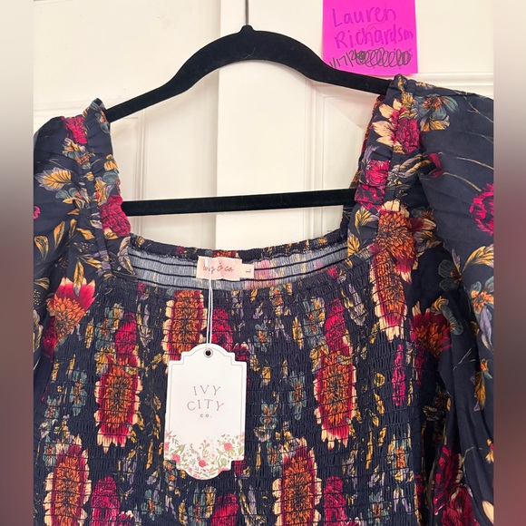 Ivy City Co Madeline Dress in Moody Sunflower NWT Size L - Picture 8 of 10